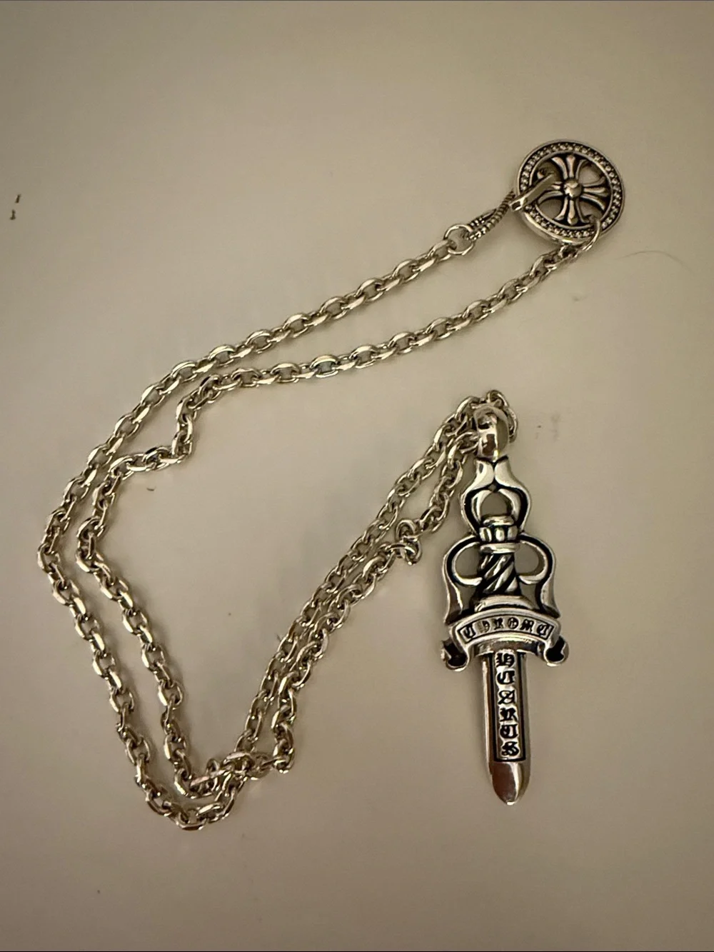 Chrome Hearts Silver Sword Pendant Necklace